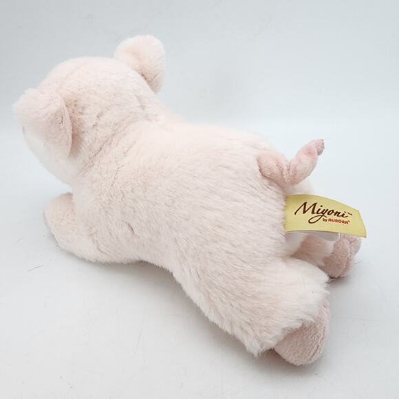 Miyoni Aurora Pig Plush 9" Light Pink Curly Tail Beanie Stuffed Animal Toy 2021 - Picture 4 of 9